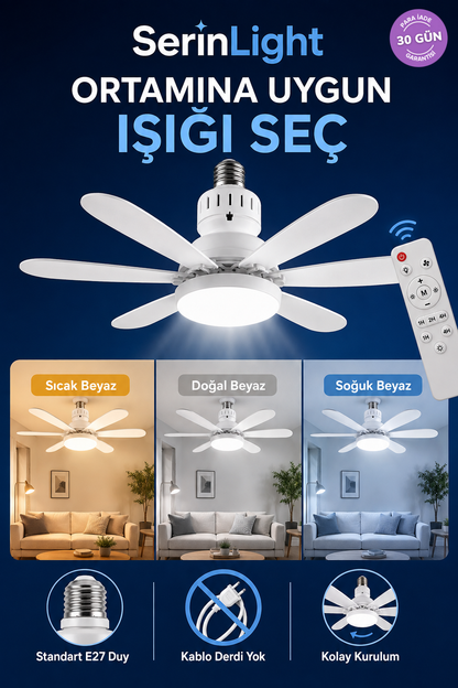 Kumandalı Fanlı LED Vantilatör